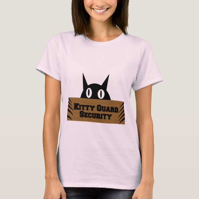 Kitty Guard Security Funny Meme  T-Shirt (Front)