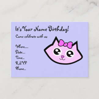 Kitty head Birthday invitation