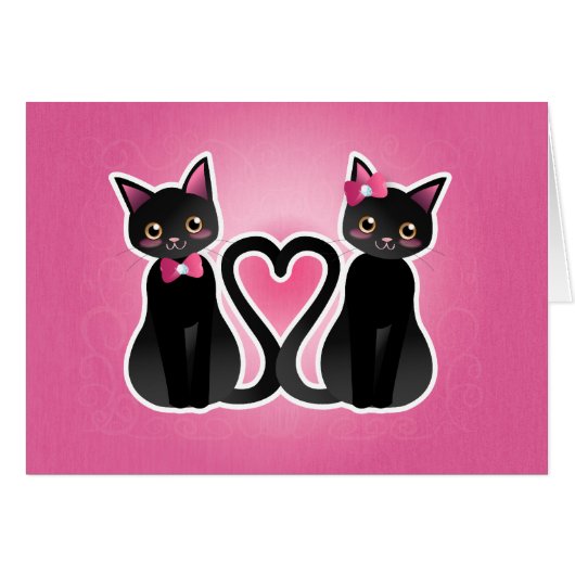 Kitty heart - charcoal ver-card cards (Front Horizontal)