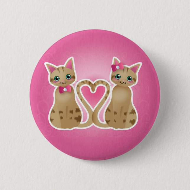 Kitty heart-ginger ver-button button (Front)