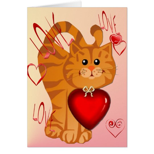 Kitty Hearts Card
