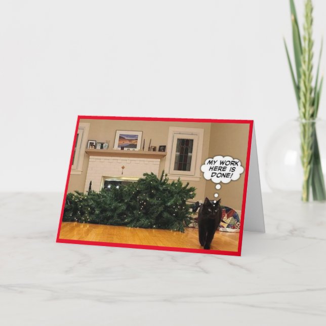 Kitty Humor Christmas Card (Front)