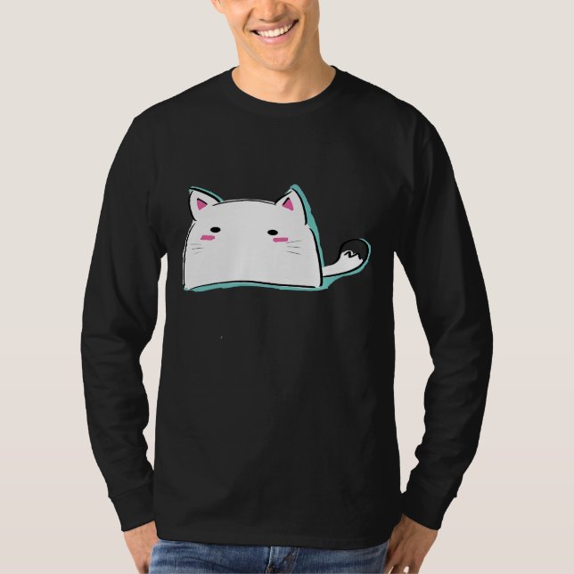 Kitty Illustration Cute Cat  Adorable T-Shirt (Front)