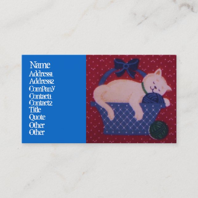 Kitty In A Basket Business/Profile Card (Front)