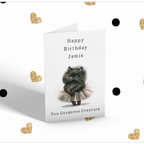 Kitty In A Tutu Birthday  Card