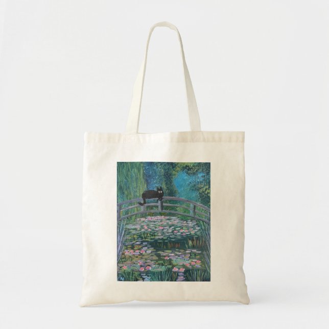 Kitty in Monet Tote Bag (Front)