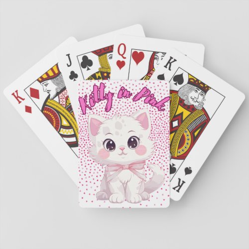 Kitty In Pink Playing Cards