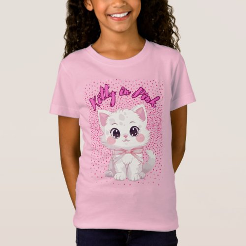 Kitty In Pink T_Shirt