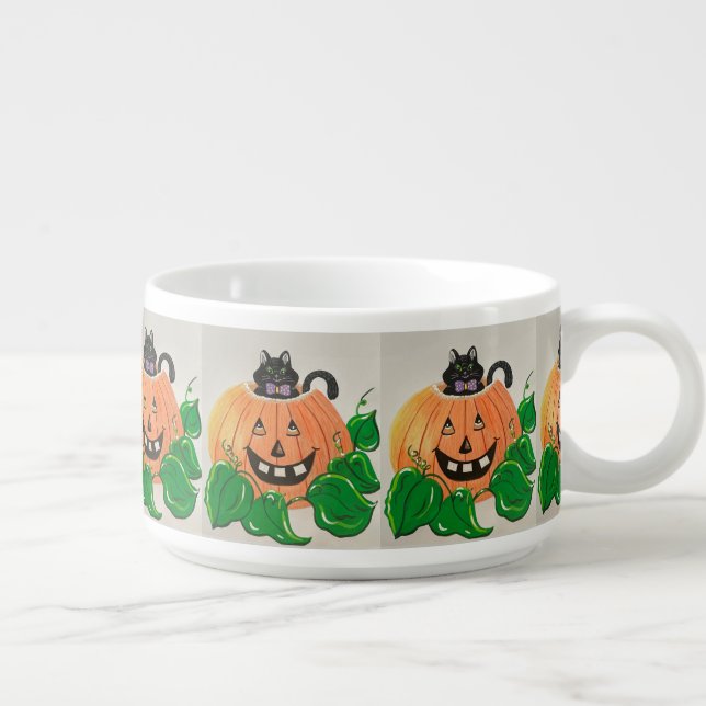 Kitty in Pumpkin Bowl (Left)