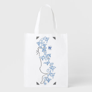Kitty in the Ivy Grocery Bag