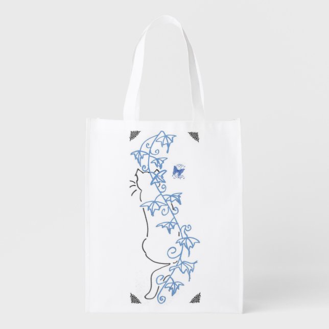 Kitty in the Ivy Grocery Bag (Front)