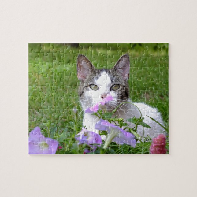 Kitty in the Petunias Puzzle (Horizontal)