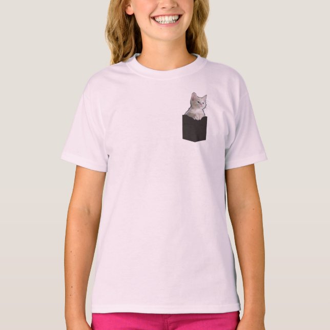 Kitty in the pocket T-Shirt (Front)