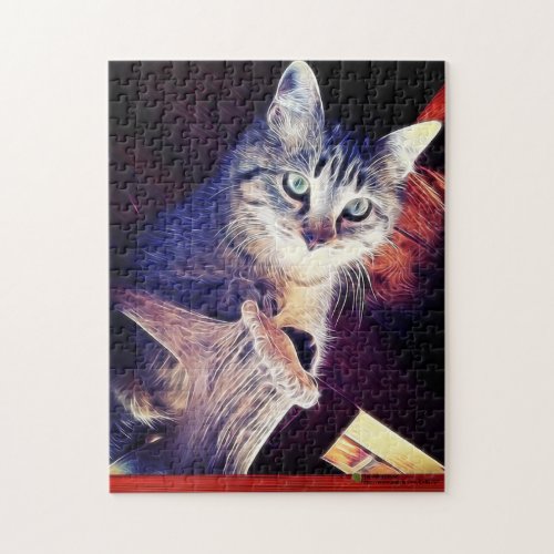 Kitty In The Rafters Close_Up Photograph Jigsaw Puzzle