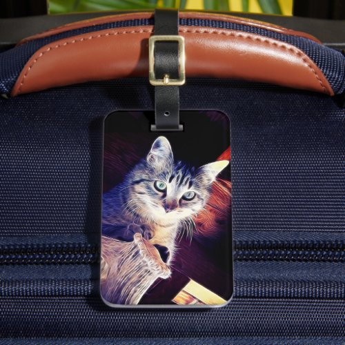 Kitty In The Rafters Close_Up Photograph Luggage Tag