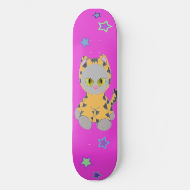 Kitty in Tiger Suit Skateboard 2 Deck (Front)