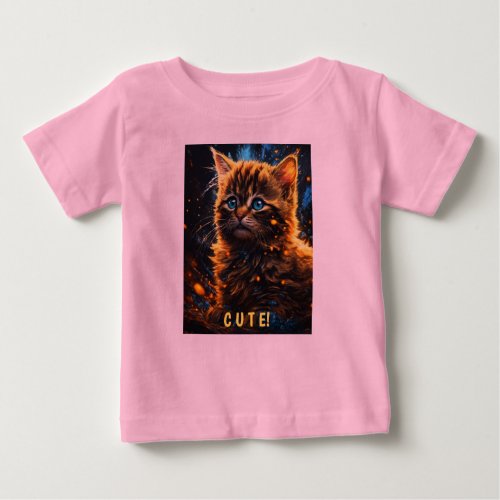 Kitty Kaleidoscope Hyperdetailed Eyes and Artisti Baby T_Shirt