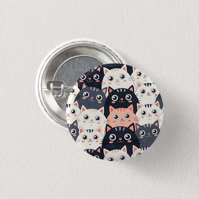 Kitty Kat Kaleidoscope Button (Front & Back)