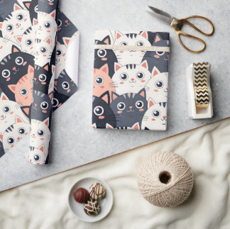 Kitty Kat Kaleidoscope Wrapping Paper