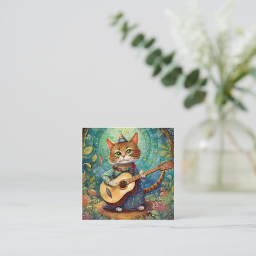 Kitty Kat Playing Guitar Note Card