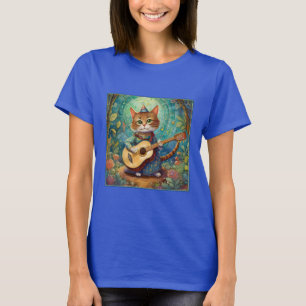 Kitty Kat Playing Guitar T-Shirt