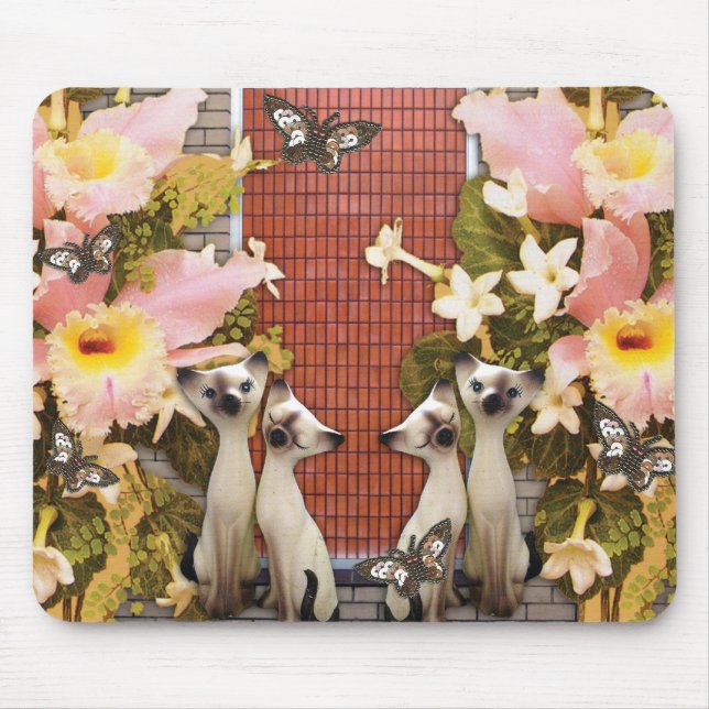 kitty kats love flowers mouse pad (Front)