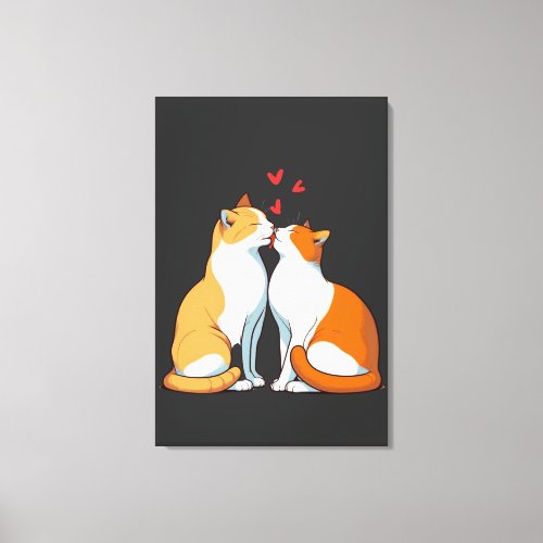 kitty kiss canvas print