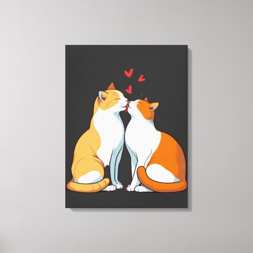 kitty kiss canvas print