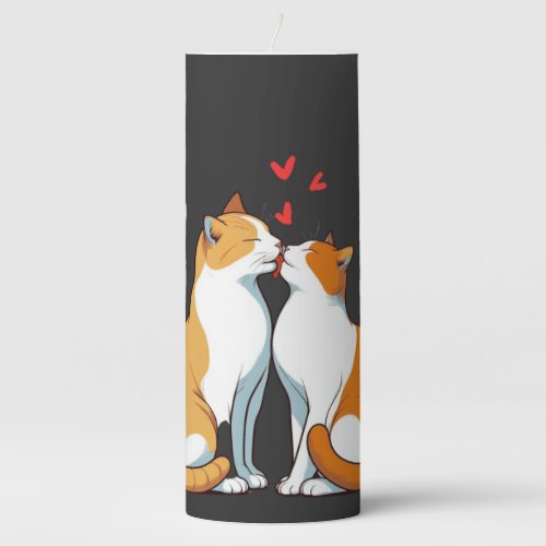 kitty kiss pillar candle