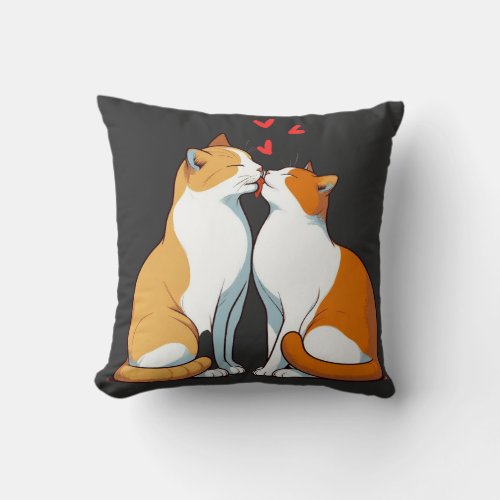 kitty kiss throw pillow