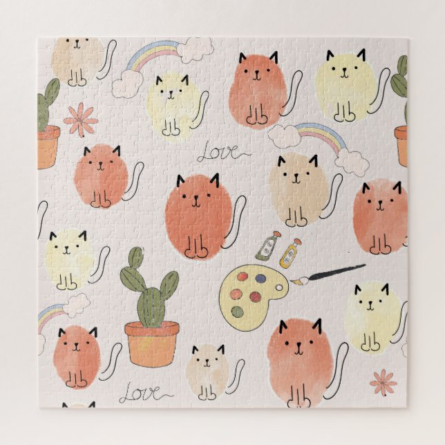 Kitty Kitten Cats: Cute Animal Pattern Jigsaw Puzzle (Vertical)