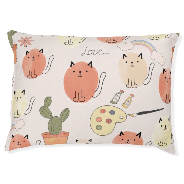 Kitty Kitten Cats: Cute Animal Pattern Pet Bed (Front)