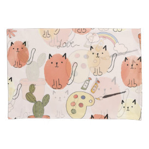 Kitty Kitten Cats: Cute Animal Pattern Pillow Case