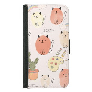 Kitty Kitten Cats: Cute Animal Pattern Samsung Galaxy S5 Wallet Case