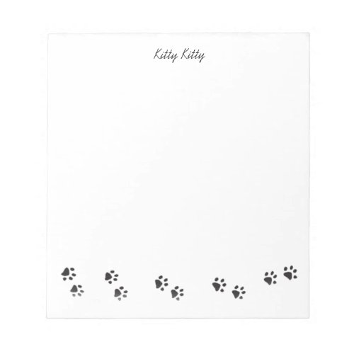 Kitty Kitty Paw Prints Note Pad