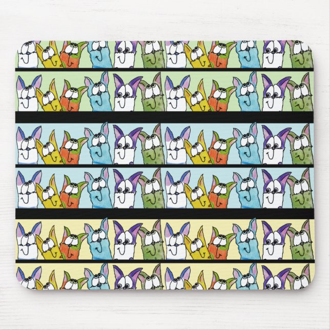 Kitty Lineup-Colorful Cats Mouse Pad (Front)