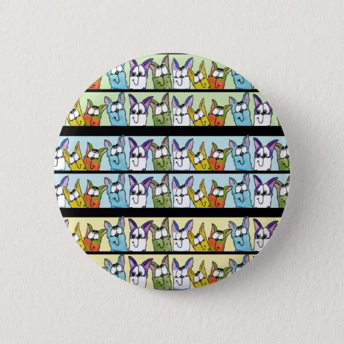 Kitty Lineup_Colorful Cats Pinback Button