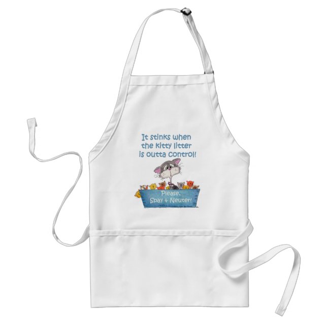 Kitty Litter Stinks Adult Apron (Front)