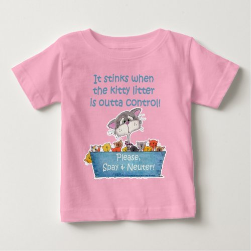Kitty Litter Stinks Baby T_Shirt