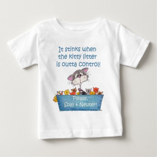 Kitty Litter Stinks Baby T_Shirt