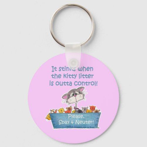 Kitty Litter Stinks Keychain