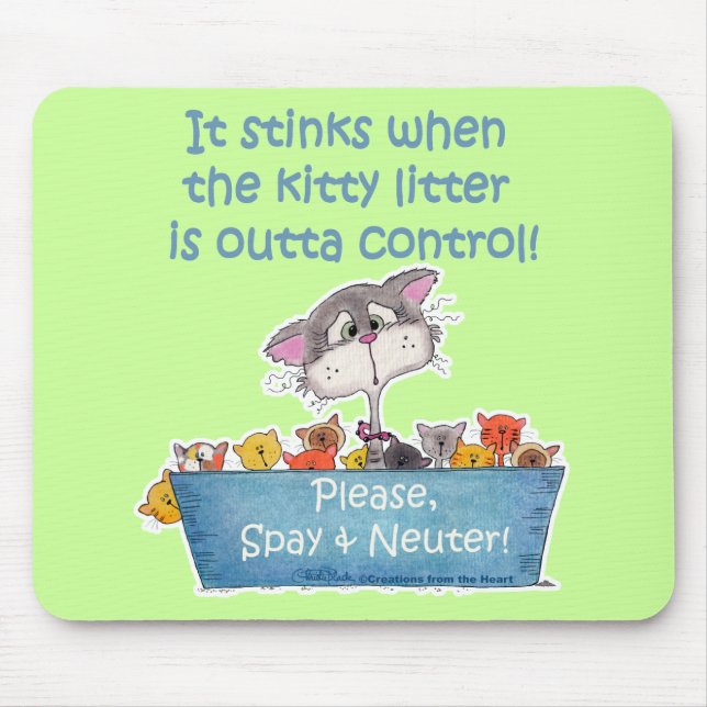Kitty Litter Stinks Mouse Pad (Front)