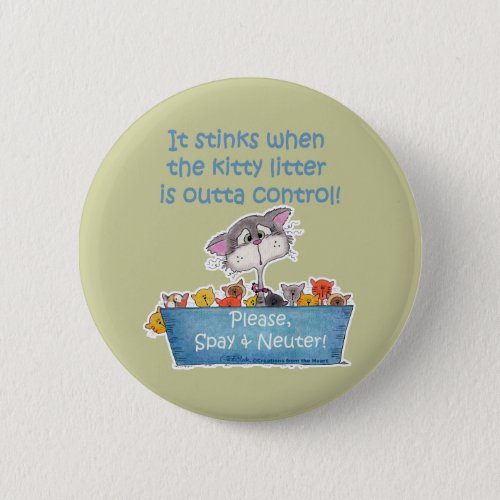 Kitty Litter Stinks Pinback Button