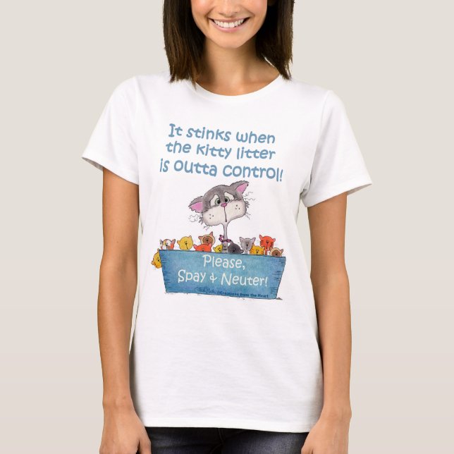 Kitty Litter Stinks T-Shirt (Front)