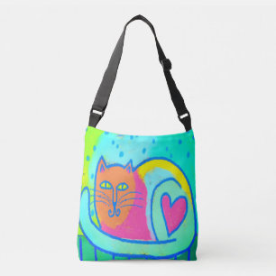 Kitty Love Abstract Art Tote Bag
