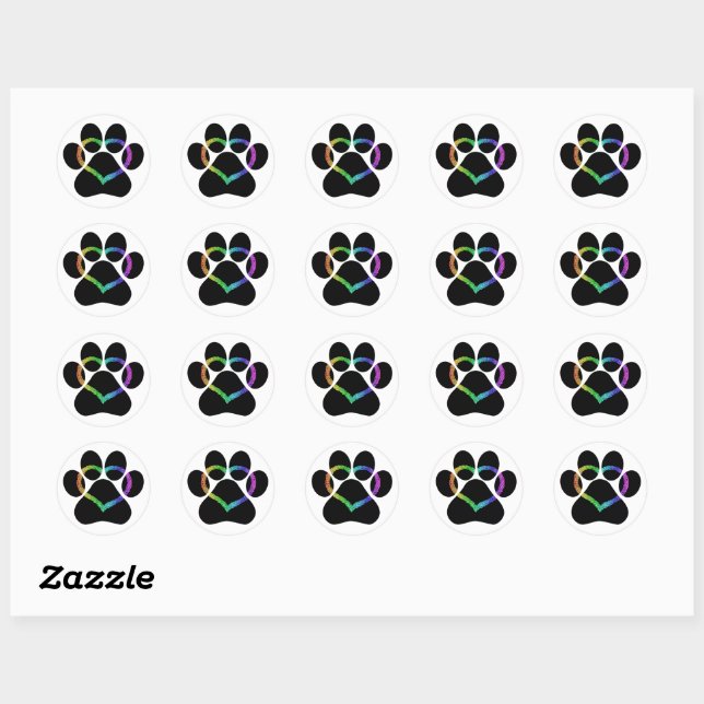 KITTY LOVE Black Classic Round Sticker (Sheet)