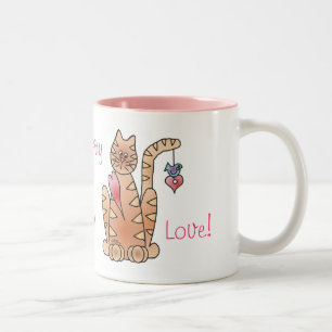 KITTY LOVE! by SHARON SHARPE Two-Tone Coffee Mug