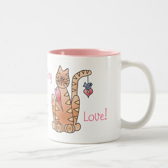 KITTY LOVE! by SHARON SHARPE Two-Tone Coffee Mug (Right)