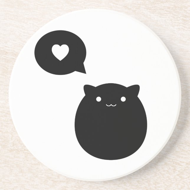 Kitty Love Drink Coaster (Front)
