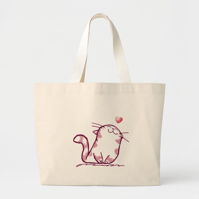 Kitty Love Large Tote Bag (Front)